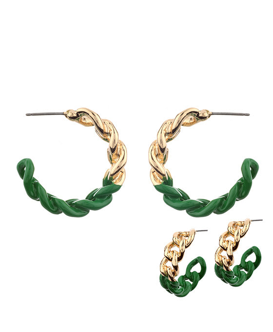 30mm Metal Color Coating Twisted Hoop Earring