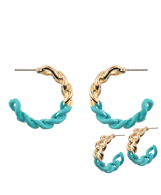 30mm Metal Color Coating Twisted Hoop Earring