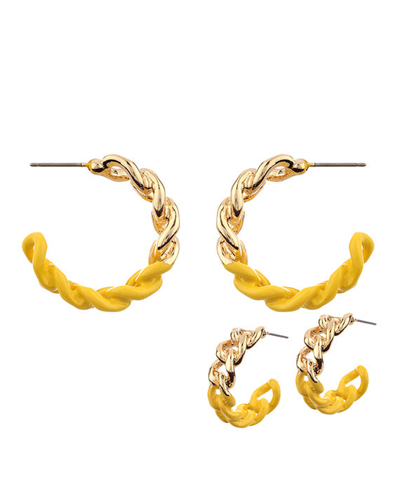 30mm Metal Color Coating Twisted Hoop Earring