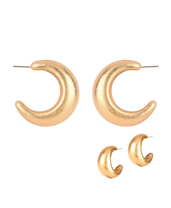 40mm Metal Texture Hoop Earring