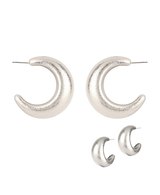 40mm Metal Texture Hoop Earring