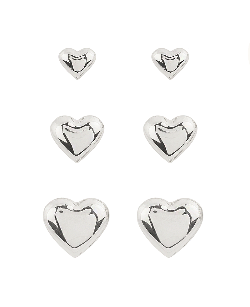 CCB Ball Heart 3 Pair Earring