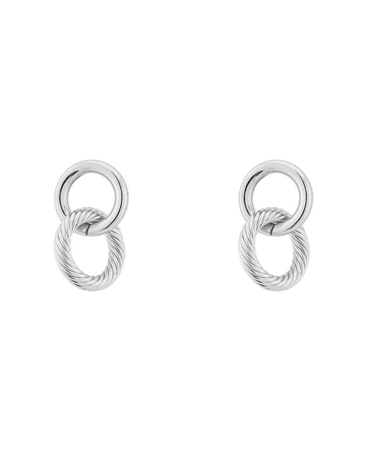 Metal Twisted Link Post Earring