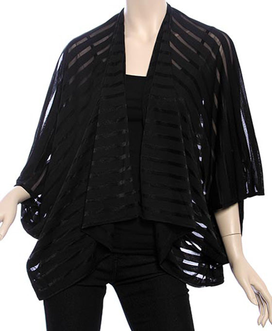 Polyester Jersey See-through Stripe Bolero