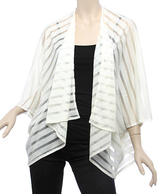 Polyester Jersey See-through Stripe Bolero