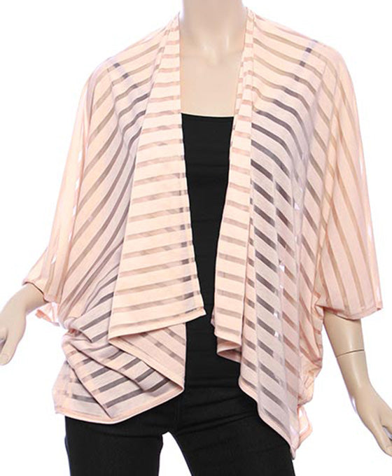 Polyester Jersey See-through Stripe Bolero