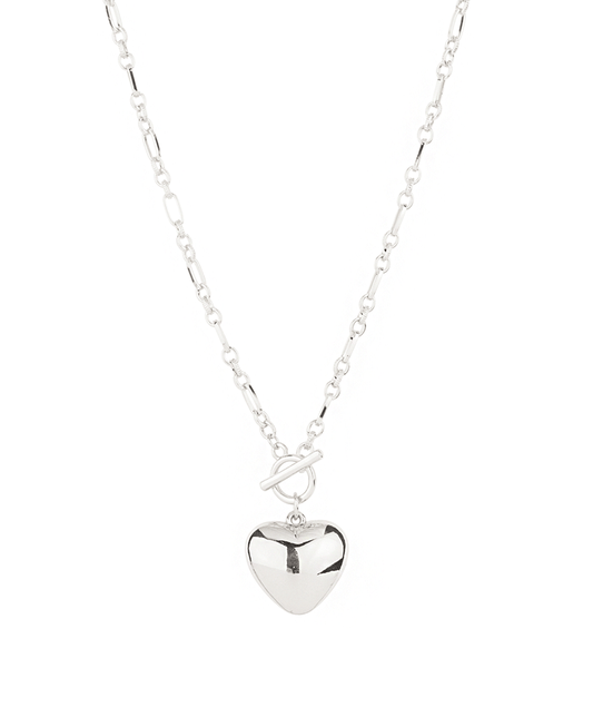 Metal Heart Link Toggle Short Necklace