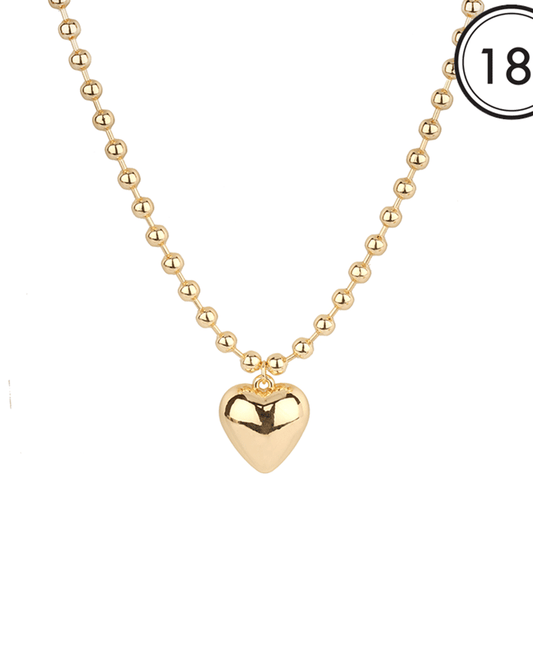 Ball Chain Heart Short Necklace