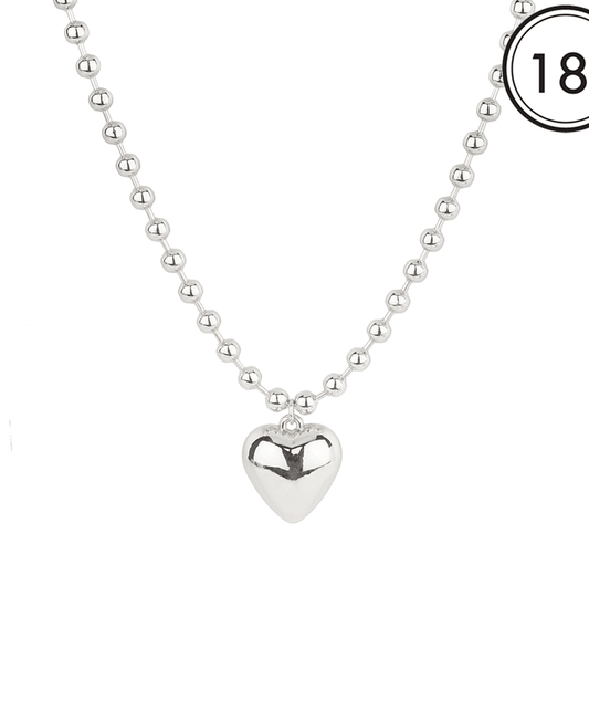 Ball Chain Heart Short Necklace