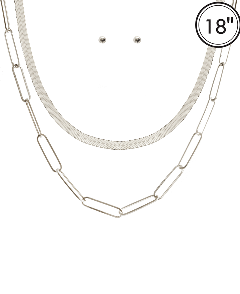 Metal Herringbone Necklace