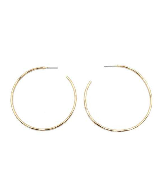 50mm Hammered Metal Hoop Earring