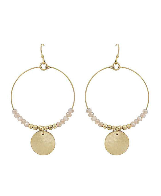 Glass & Metal Hoop Earring