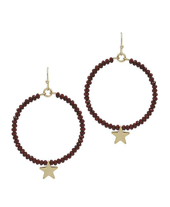 Metal Star Glass Earring