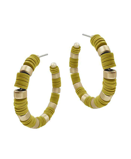 Rubber & Metal Hoop Earring