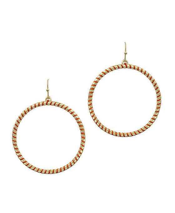 Thread Metal Ring Earring