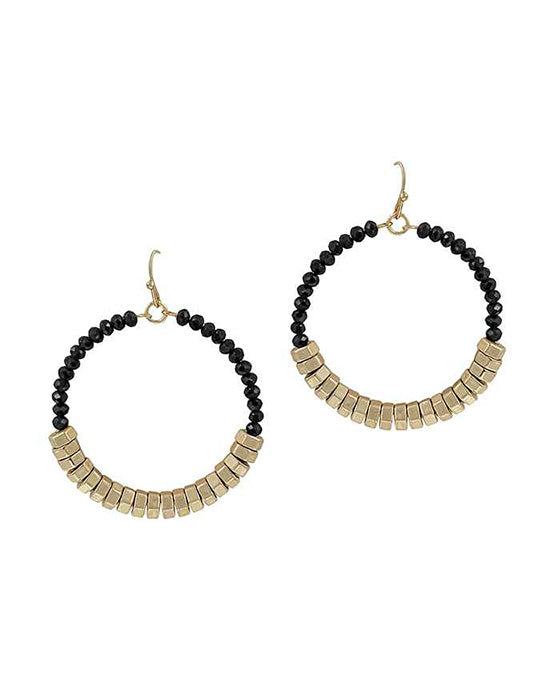 Metal & Glass Round Earring