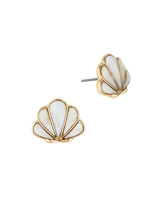 Shell & Metal Shell Shape Post Earring