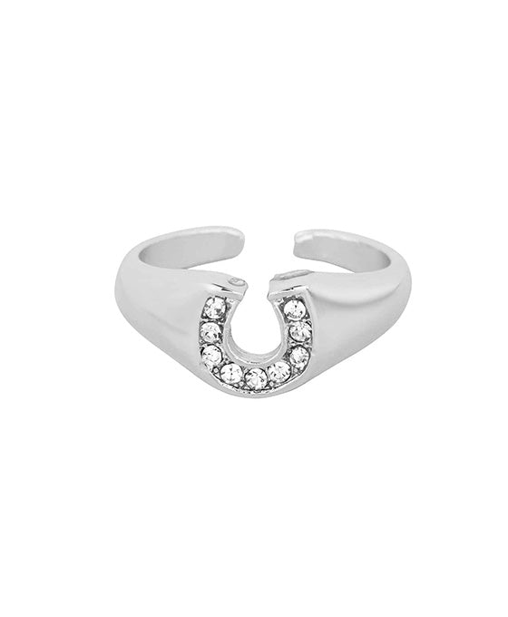 Horseshoe Glass Open-Back Ring