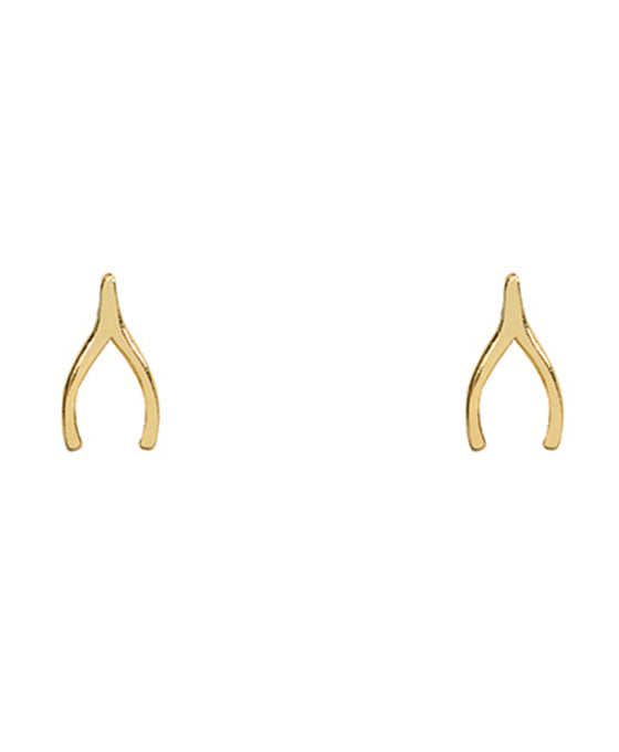 14KT Gold Dipped Wish Bone Earring