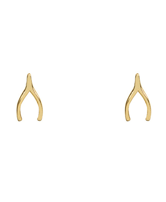 14KT Gold Dipped Wish Bone Earring