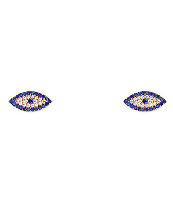 14KT Gold Dipped CZ Evil Eye Earring