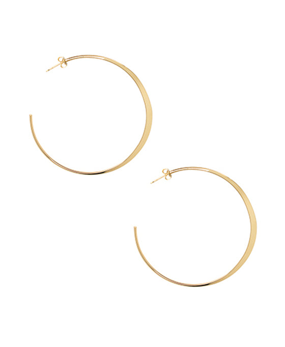 14KT Gold Dipped 60mm Round Post Earring