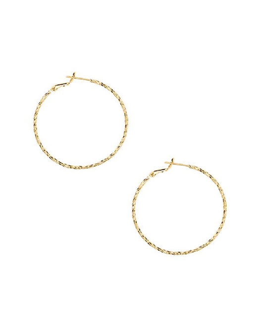 14KT Gold Dipped Glitter Hoop Earring - 60MM