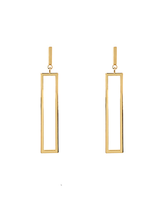 14KT Gold Dipped Rectangular Post Earring