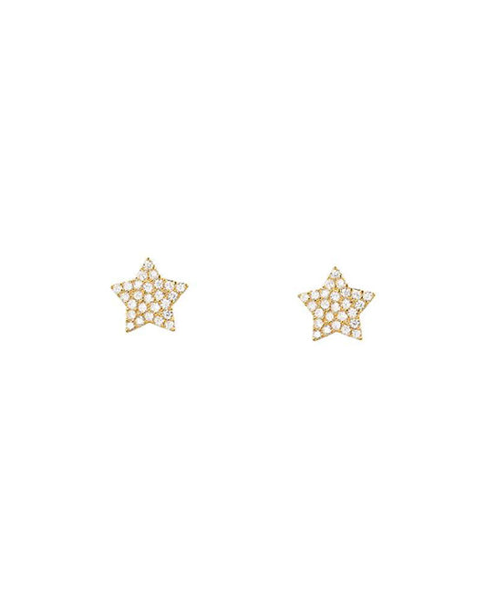 14KT Gold Dipped Star Cubic Earring