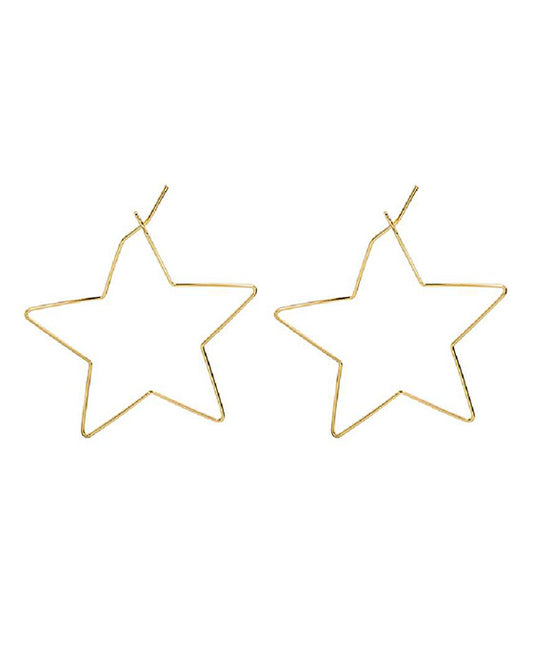 14KT Gold Dipped Star Hoop Earring