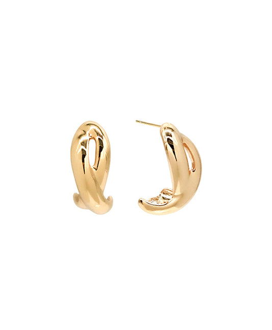 Gold Dipped X Tube Hoop Earring