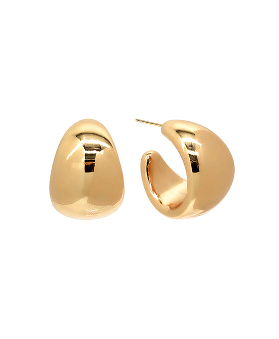 Gold Dipped Cubby Hoop Earring