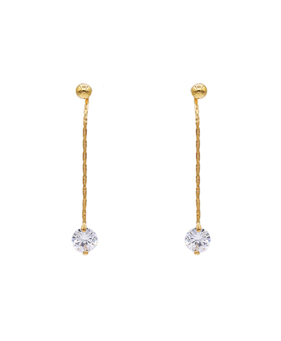 14K Gold Dipped Chain CZ Dangle Earring