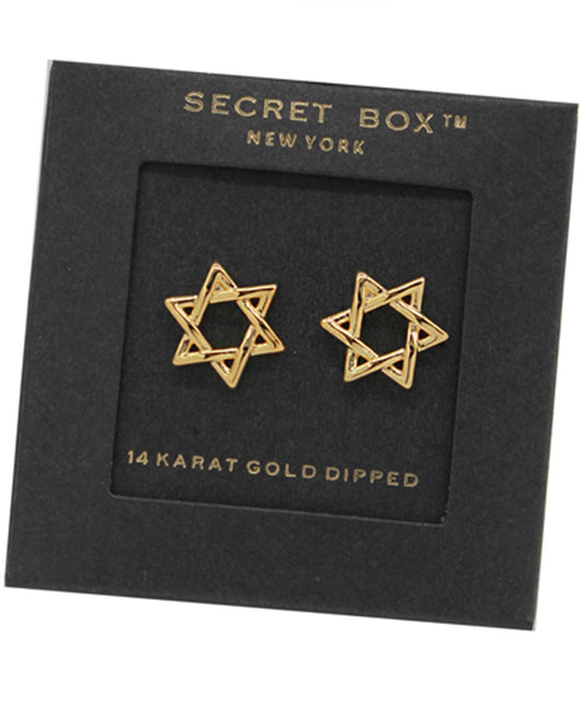 Dipped Star of David Stud Earring