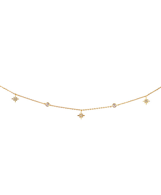 14K Gold Dipped Star Dangle Chain Choker