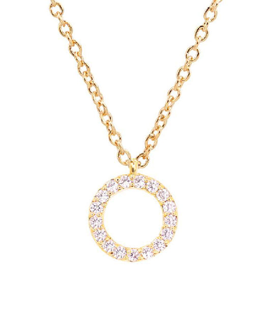 14KT Gold Dipped CZ Round Necklace