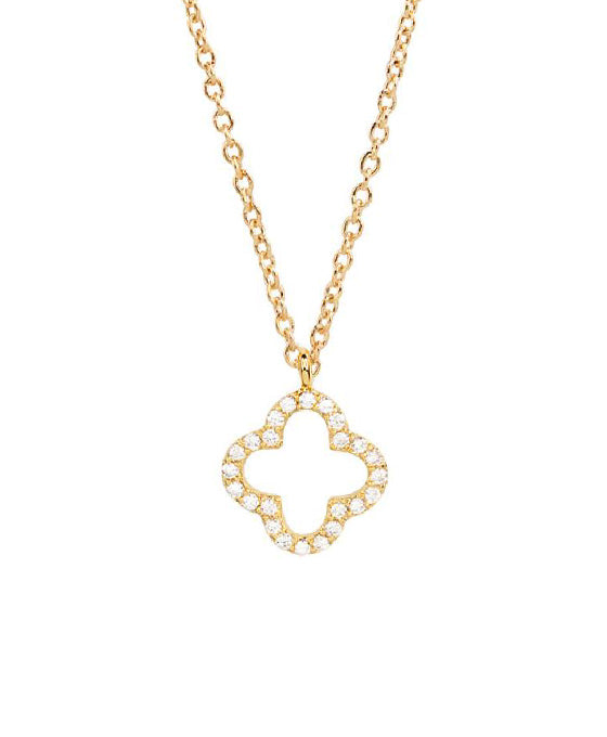 14KT Gold Dipped Clover Necklace