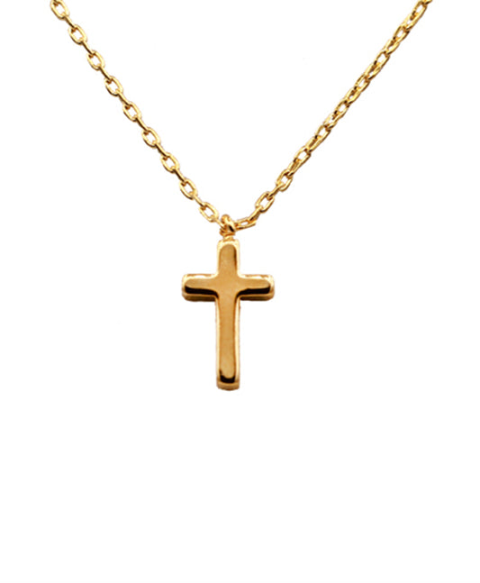 14K Gold Dipped 3D Cross Pendant Necklace