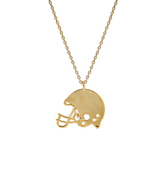 14K Gold Dipped Football Helmet Necklace