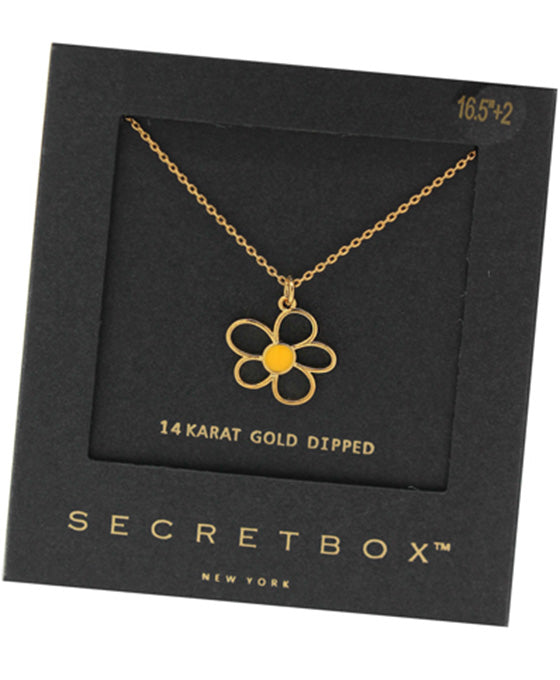 14K Gold Dipped Flower Pendant Necklace