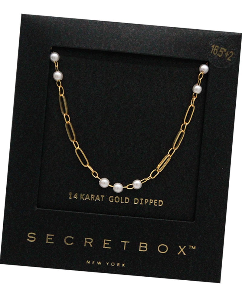 Gold Dipped Pearl Station Necklace