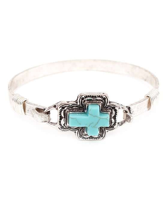 Western Turquoise Cross Bracelet