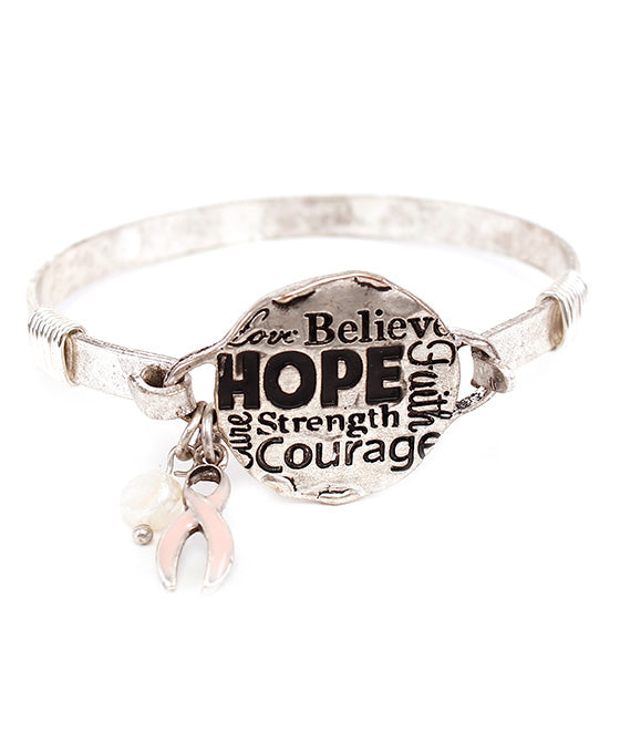 BELIEVE HOPE ..  Wire Bracelet