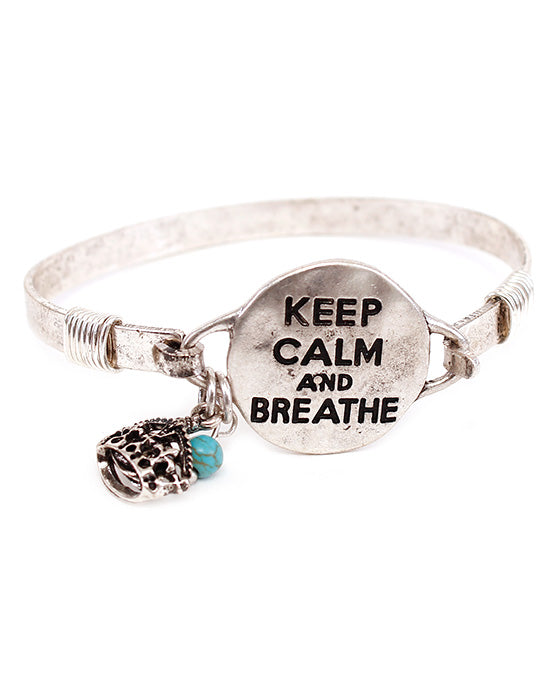 KEEP CALM & BREATHE Wire Bracelet