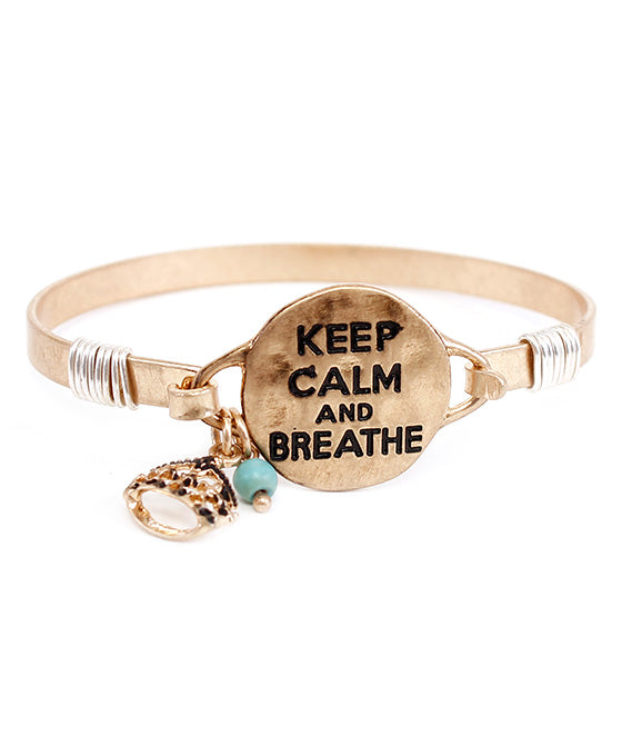 KEEP CALM & BREATHE Wire Bracelet