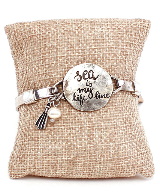 Message Bracelet - SEA IS MY LIFE LINE