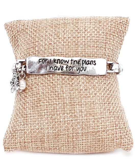 FOR I KNOW THE PLANS Bar Wire Bracelet