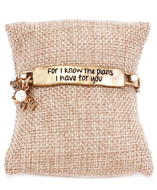 FOR I KNOW THE PLANS Bar Wire Bracelet