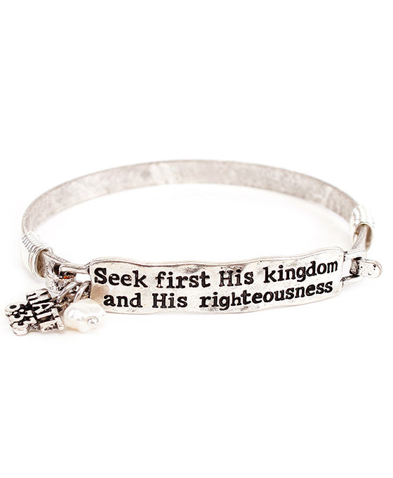 SEEK FIRST Bar Wire Bracelet