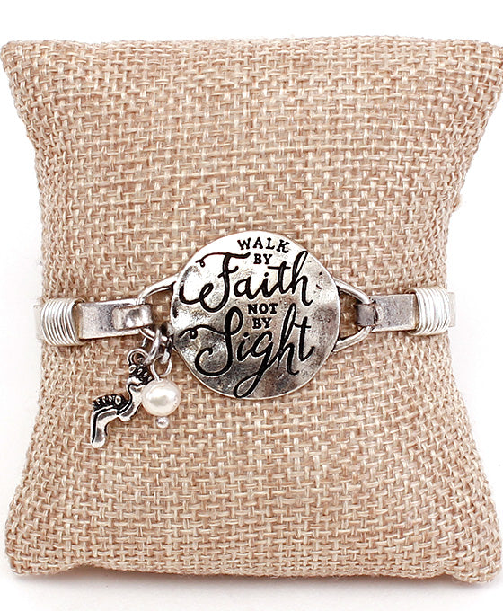 Message Bracelet - WALK BY FAITH NOT BY SIGHT